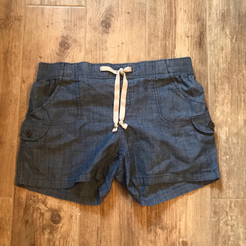 Chambray Drawstring Shorts S-M